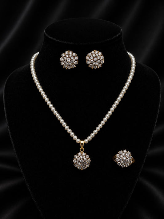 Pearl Elegance Crystal Jewelry Set