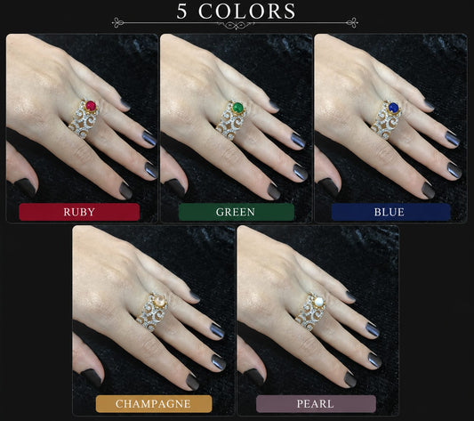 Luxury Antique Style Cubic Zirconia Statement Ring with Center Gemstone