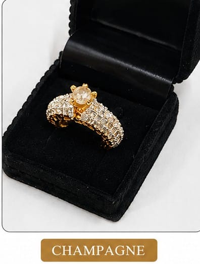 Elegant Crystal Halo Ring for Women Party Wear Jewelry