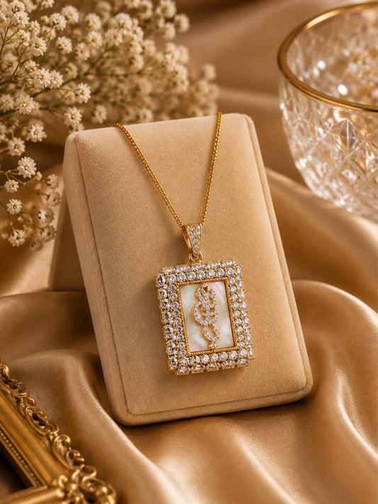 Luxury Gold-Plated Allah Calligraphy Pendant Necklace for Women