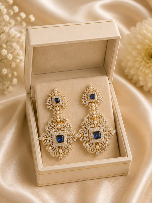 Classic Emerald Cut Gemstone Dangle Earrings for Women