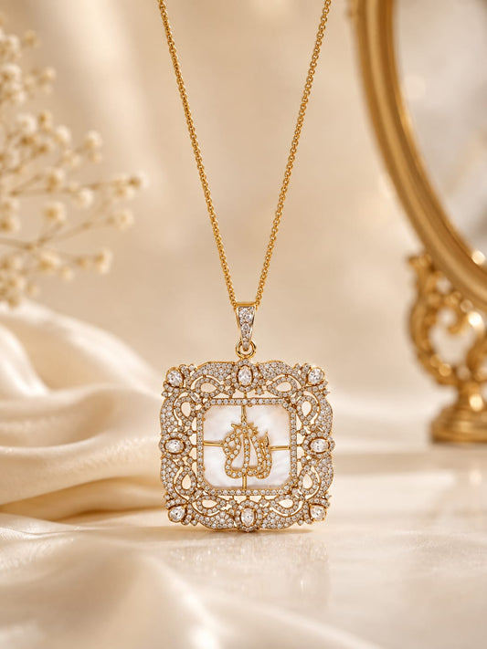 Premium Gold-Plated Islamic Calligraphy Pendant Jewelry