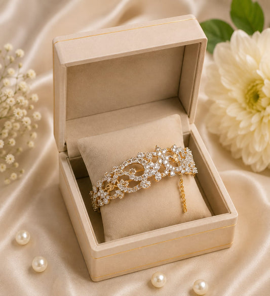 Luxury Intertwined Crystal Bangle Bracelet for Women