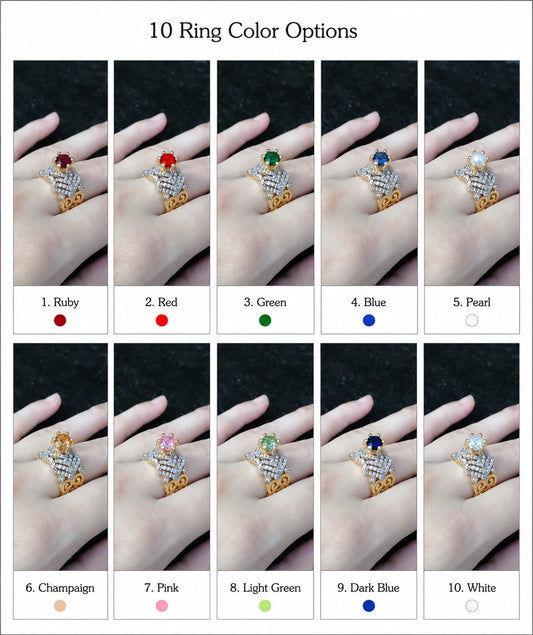 Luxury Vintage Style Cocktail Ring with Cubic Zirconia Gemstone